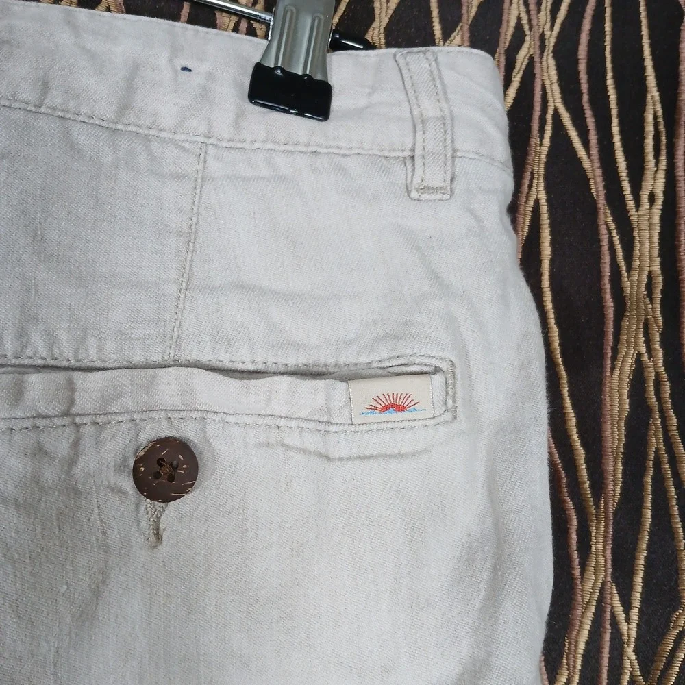 Faherty‎ Tradewinds Shorts Mens 33 Tan Linen Organic Cotton Stretch MBU2207-DOR